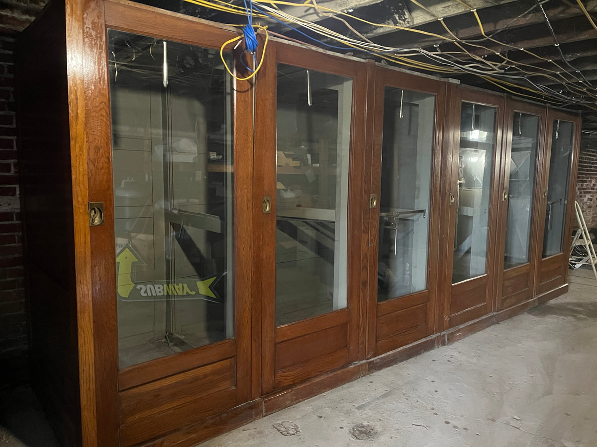 Vintage Oak display wardrobes