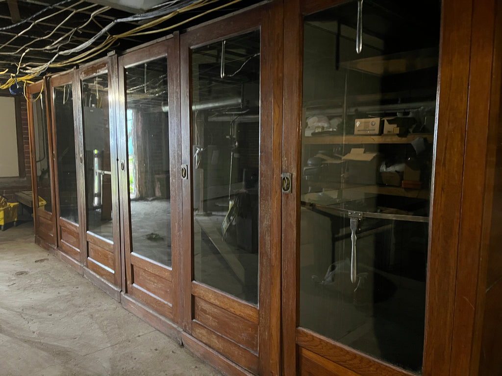 Vintage Oak display wardrobes